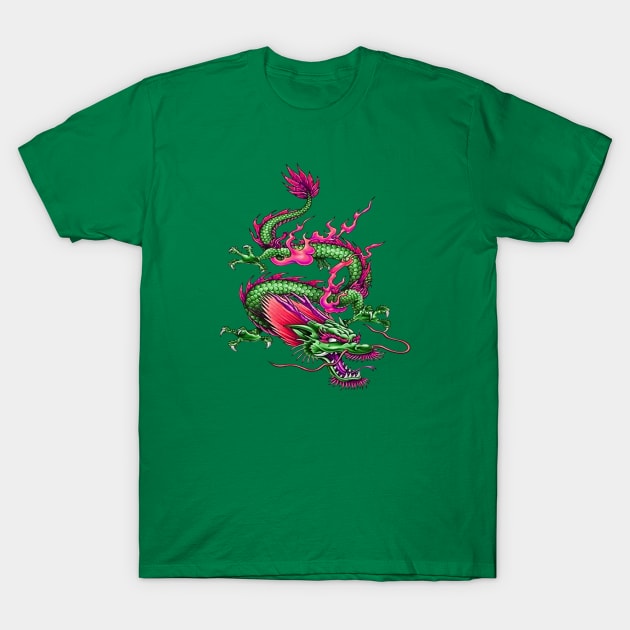 Chinese King Dragon Mythical Morphing Creature T-Shirt by taiche